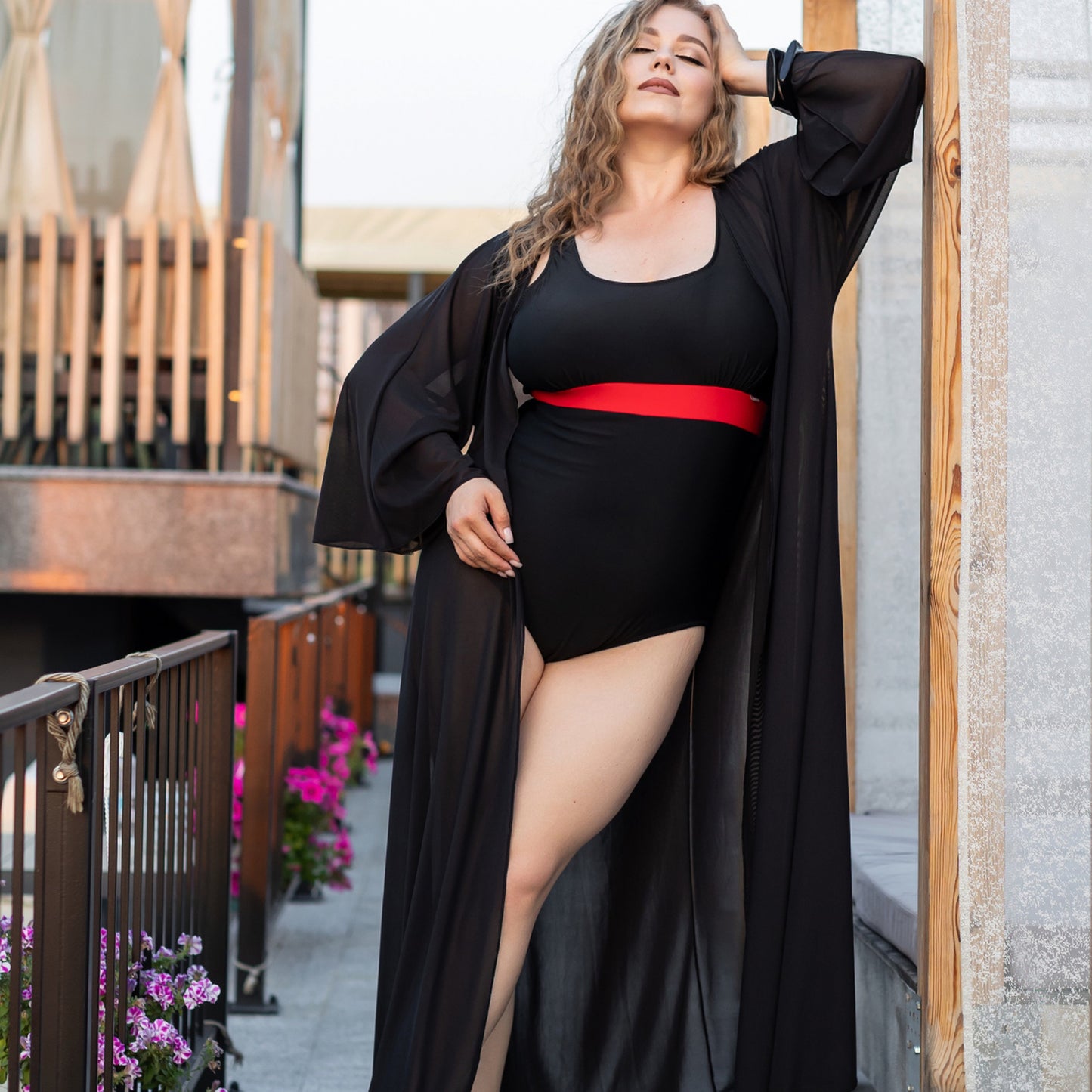Nicole Red Tummy Control One-Piece Swimsuit