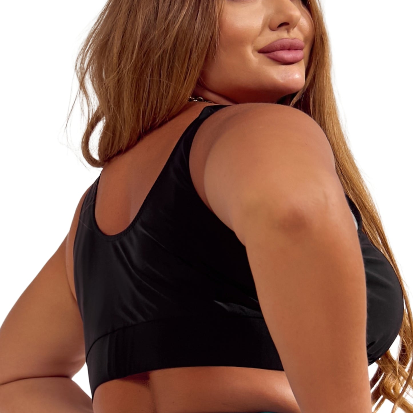 Amelia Black High-Waisted Tummy Control Swimsuit