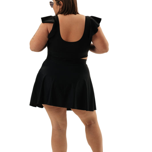 Irene Black Tummy Control Swim Skirt Set