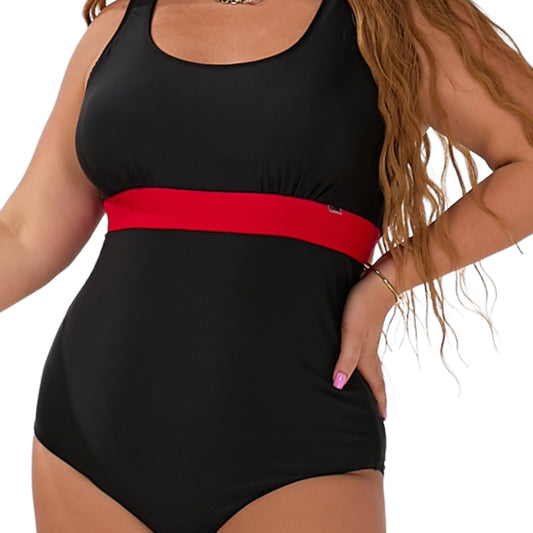 Nicole Red Tummy Control One-Piece Swimsuit