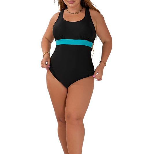 Nicole Turquoise Tummy Control One-Piece Swimsuit