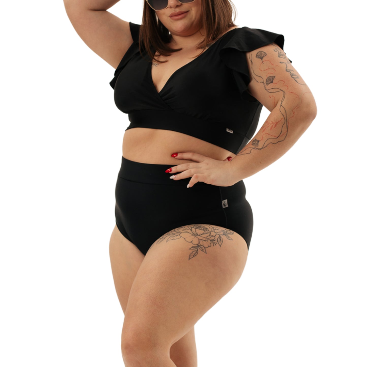 Irene Black High-Waisted Tummy Control Swimsuit