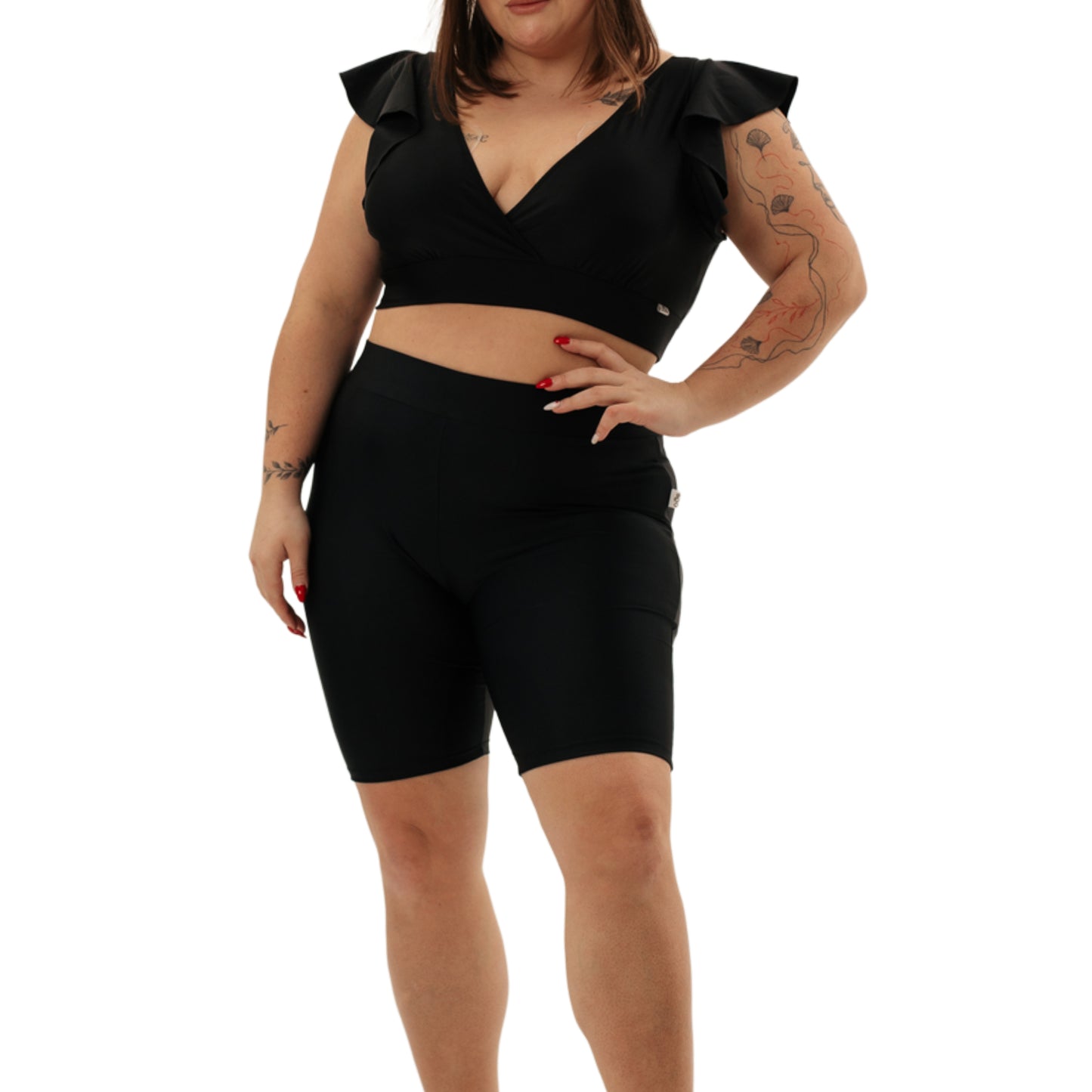 Irene Black Tummy Control Swim Shorts Set