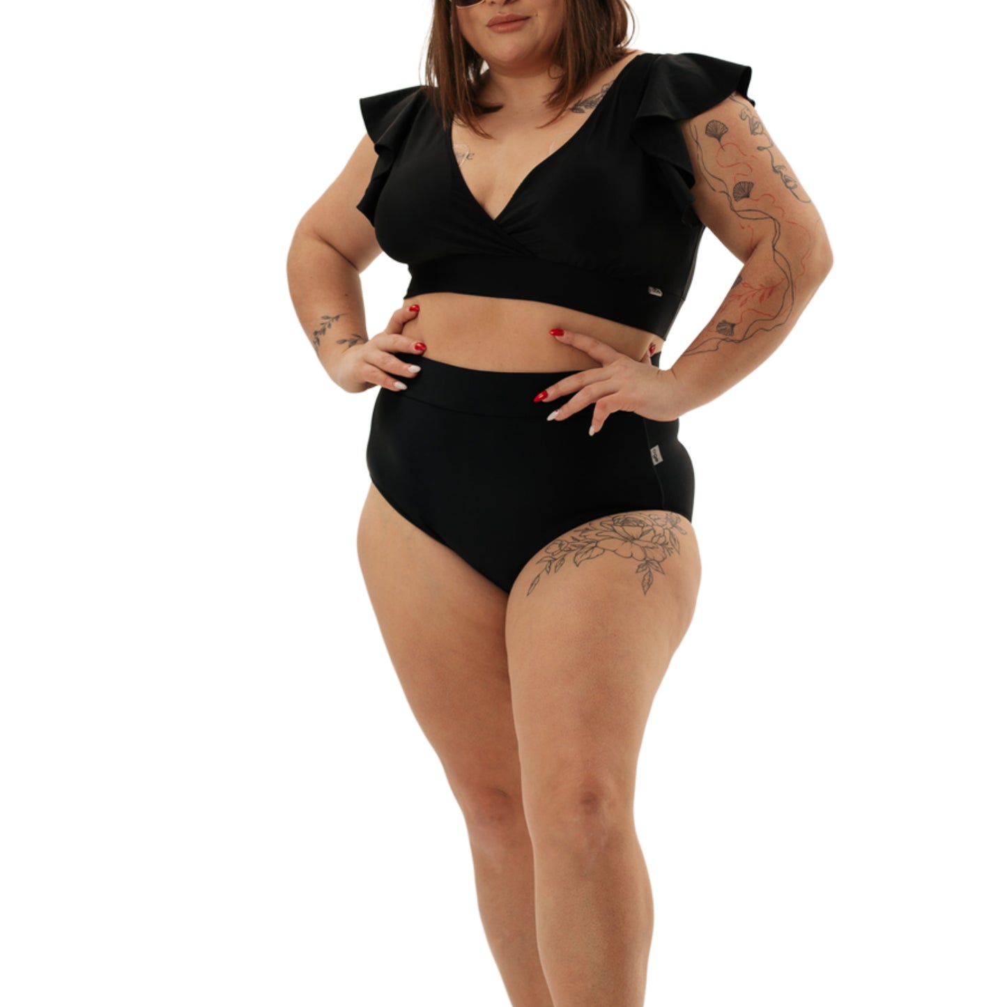 Irene Black High-Waisted Tummy Control Swimsuit