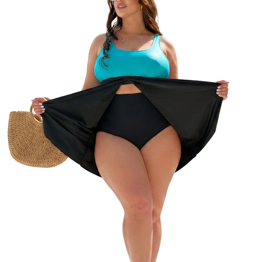 Victoria Turquoise Tummy Control Swim Dress Set