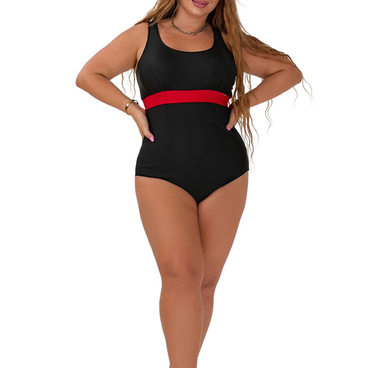 Nicole Red Tummy Control One-Piece Swimsuit