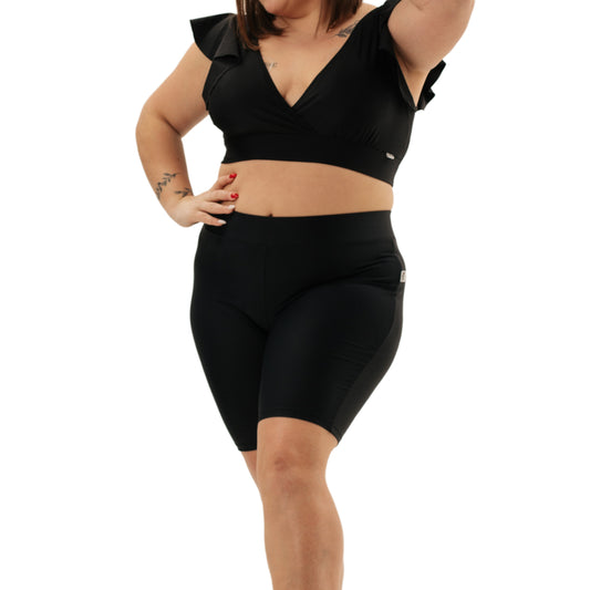 Irene Black Tummy Control Swim Shorts Set