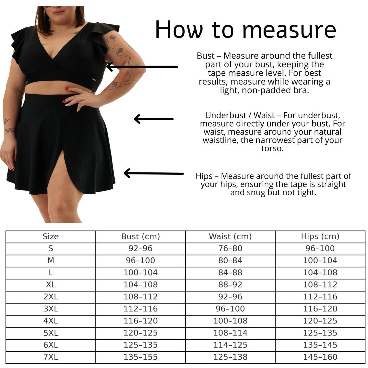 Irene Black Tummy Control Swim Skirt Set